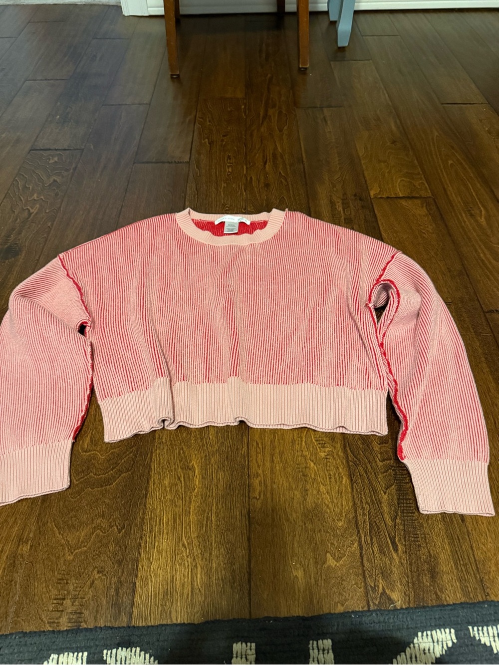 Alrar’d State Red Cropped Rib-Knit Sweater
